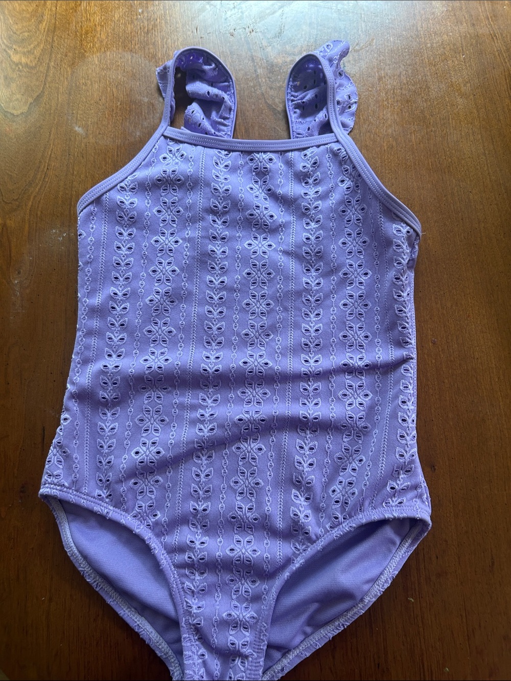 wonder nation Lilac Eyelet One-Piece Swimsuit